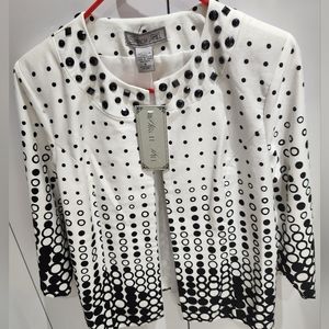 Birch Hill lightweight dress jacket. Black and white, size Medium.